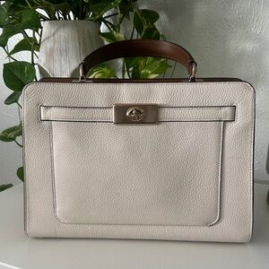 Coach White and Brown Tote Bag